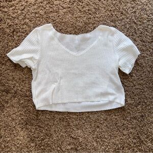 SHEIN | Cropped Waffle Knit Top